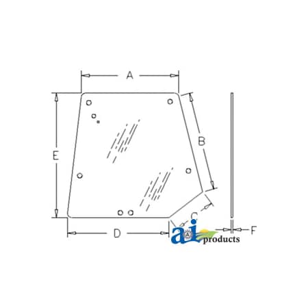 A & I Products Glass, Rear 49" x35.5" x2" A-3715438M1